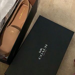 Coach Amber Calf Suede Camel Loafers